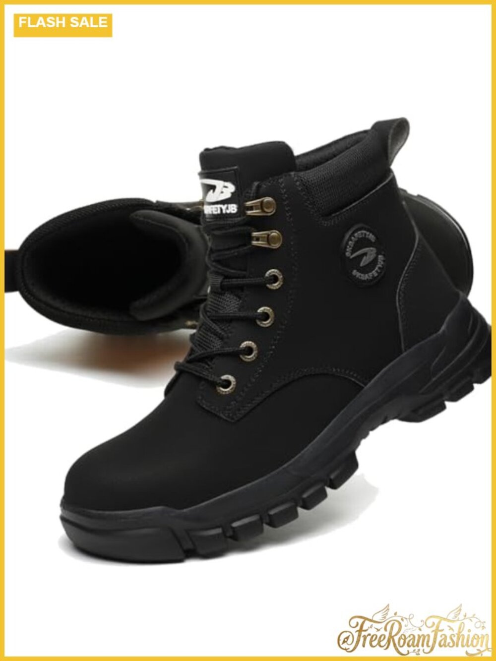 Steel Toe Work Boots Waterproof Lightweight Safety Shoes Faux Leather Hiking